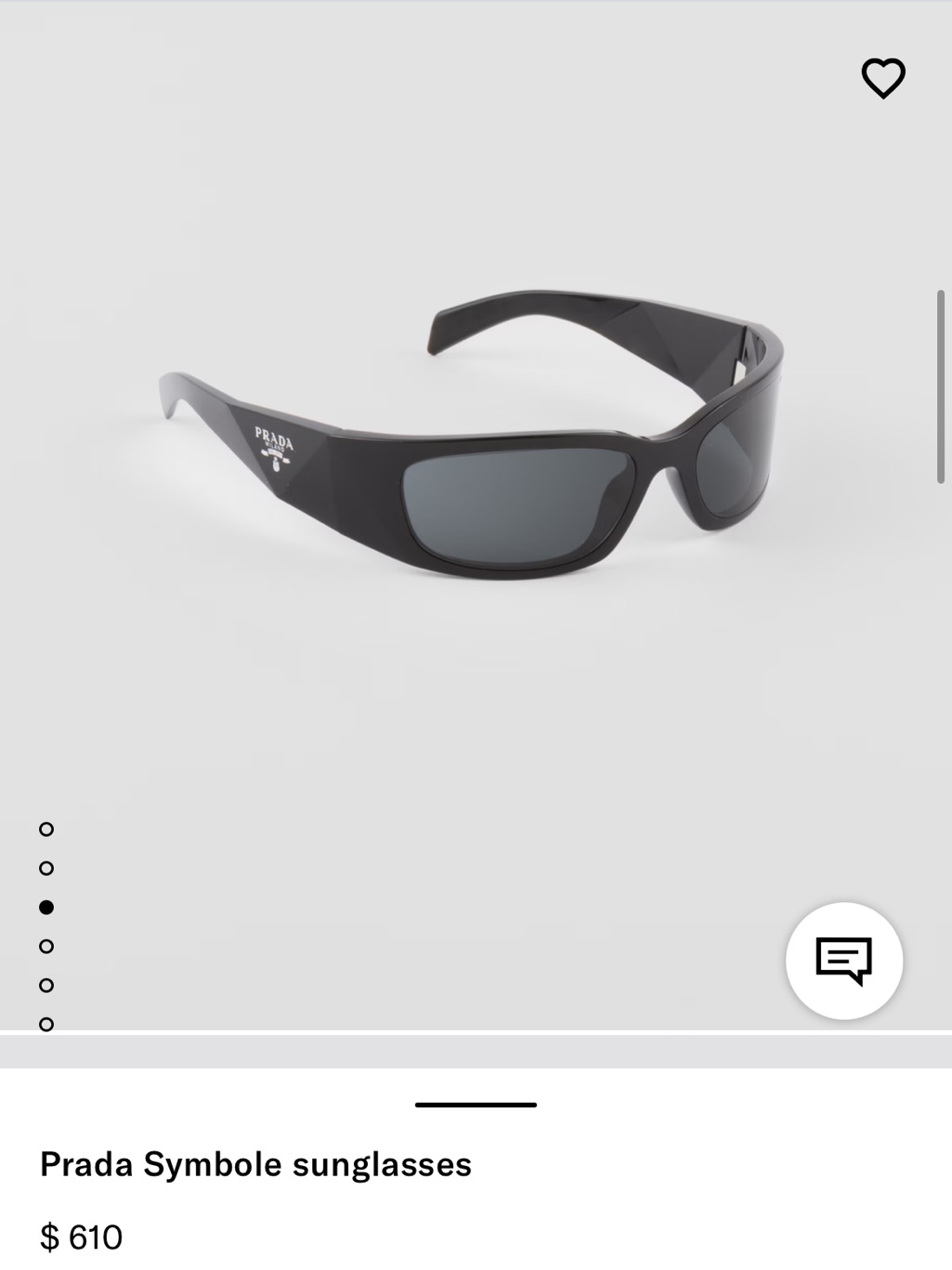 Prada Symbole High-Gloss Angular Sunglasses